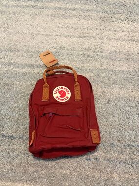 NWT Fjallraven Kanken Mini Backpack Ox Red Goose Eye Pattern 23561 7L